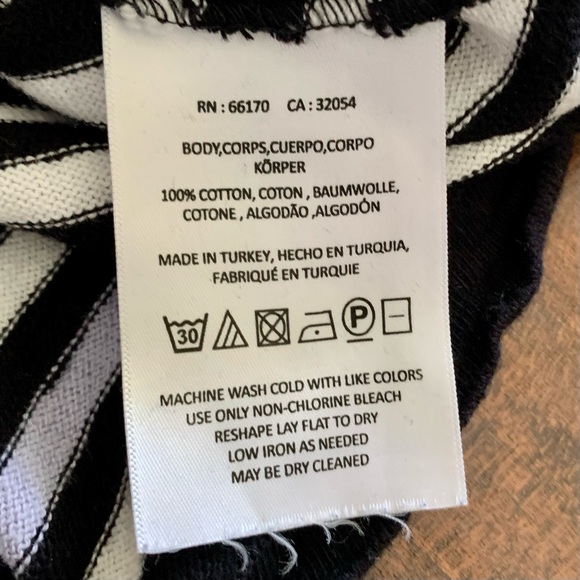 Anthropologie Postmark Black, White and Blue Striped Short Sleeve Sweater SZ- S - Picture 7 of 7